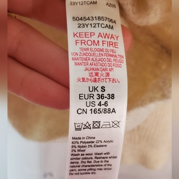 Nwot Topshop Knit Turtleneck In Creme Relaxed Fit Size 4-6 - Picture 3 of 4